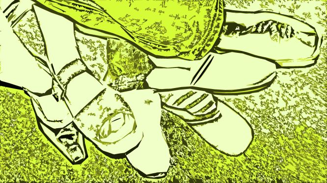 Der Tausendfüßler - alternative Bild von verknoteten Füßen