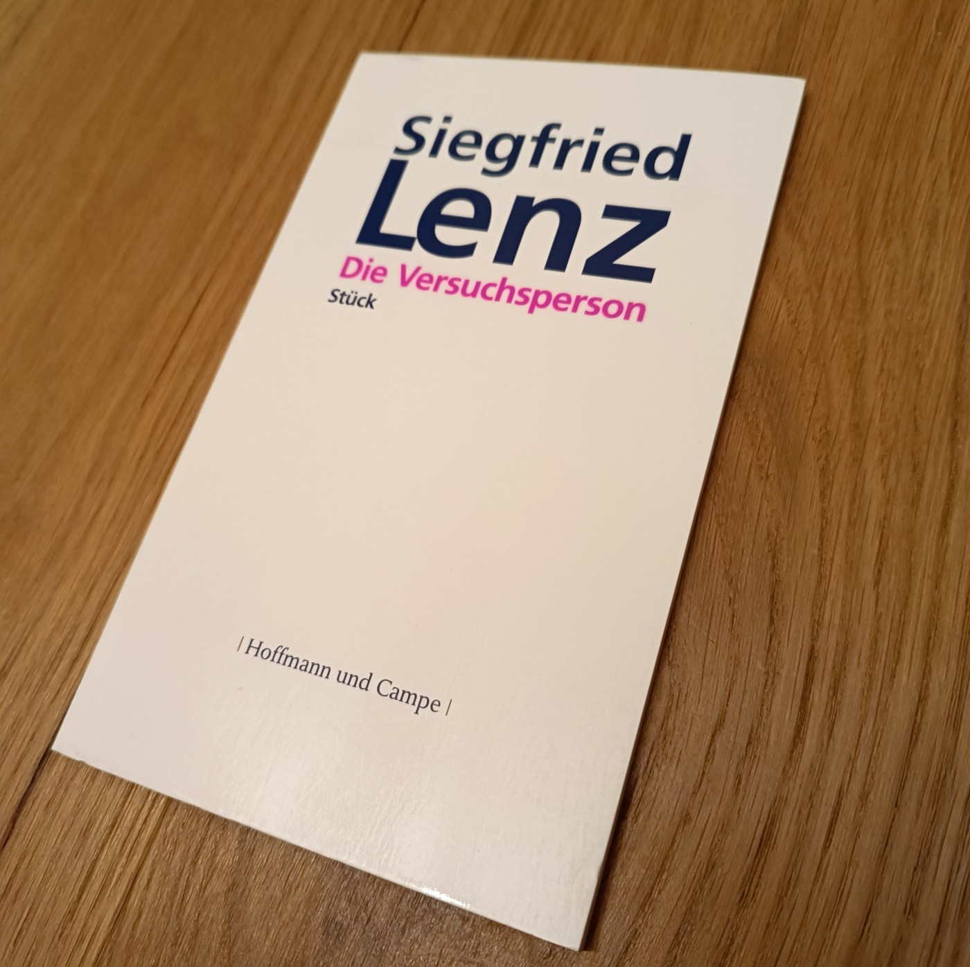 Siegfried Lenz - Die Versuchsperson - Stück - Cover