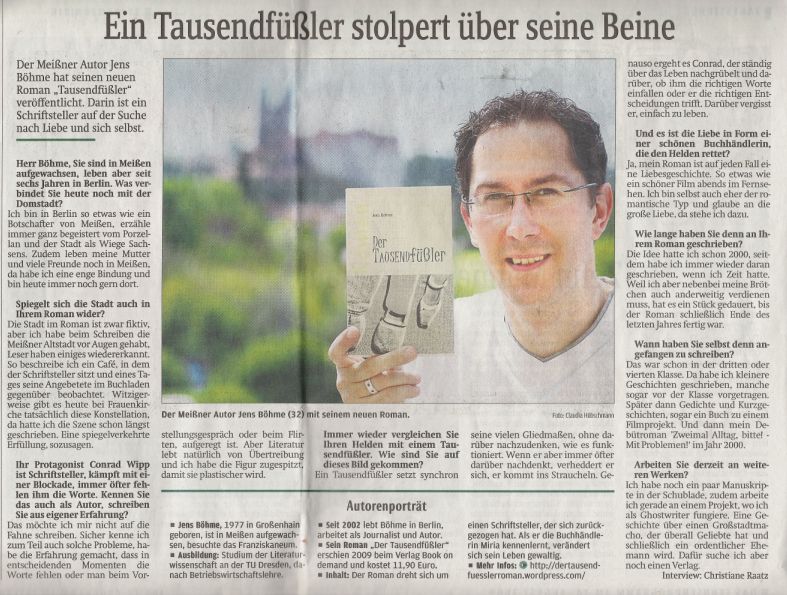 Interview Sächsische Zeitung - Der Tausendfüßler - Jens Böhme