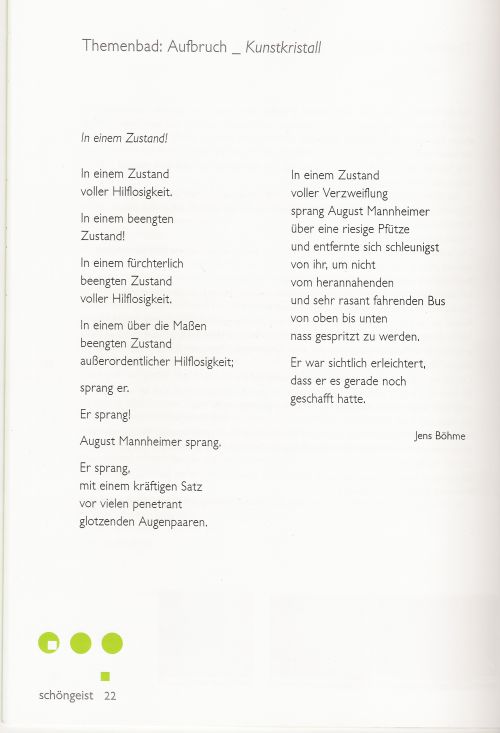 Gedicht - In einem Zustand - Schöngeist - Jens Böhme