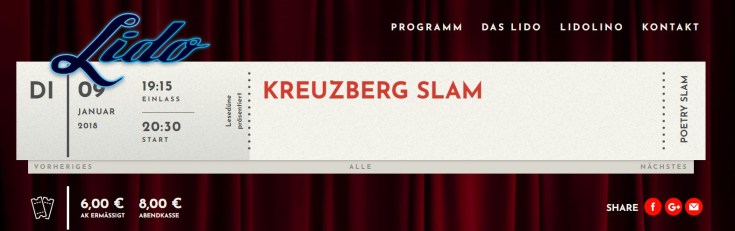 Bild: Screenshot von der Webseite Lido Berlin (Beispiel: Ankündigung zum KREUZBERG SLAM 2018)