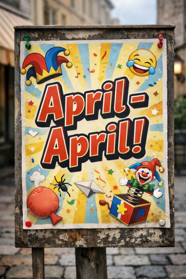 April April - Foto zum April-Scherz - Literatur-Blog Der Tausendfüßler - KI-Bild