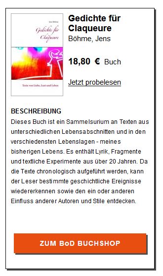 Gedichte für Claqueure - Texte von Liebe, Lust und Leben von Jens Böhme